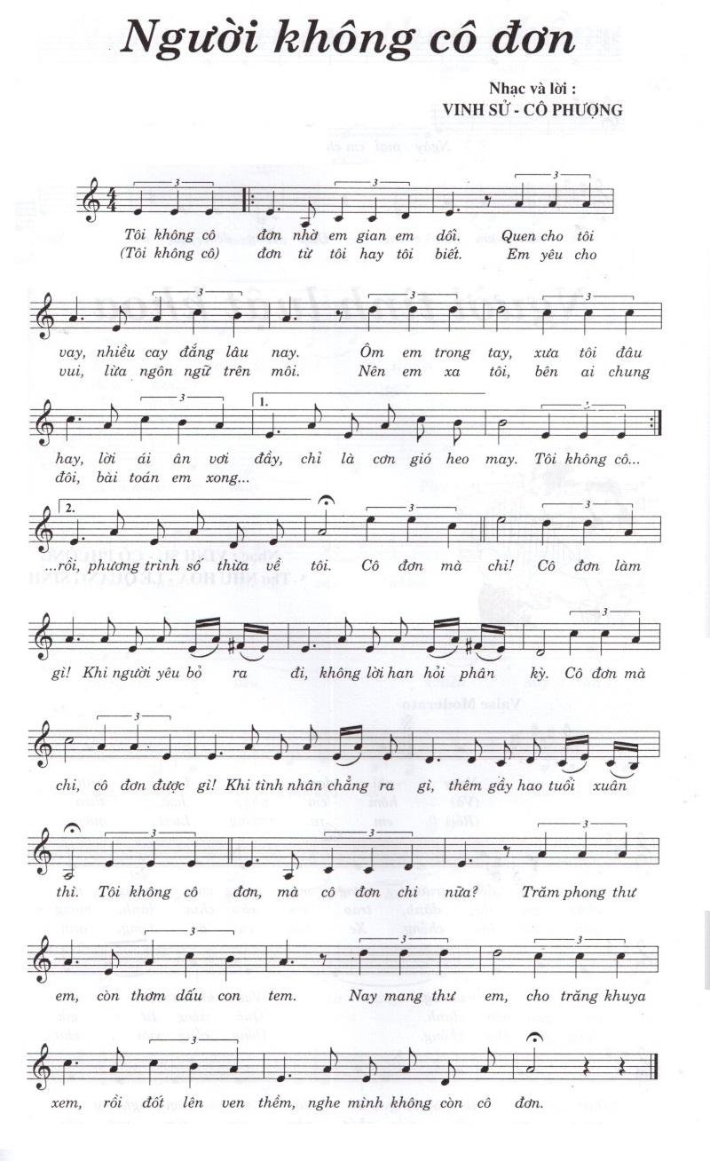 Sheet nhạc Người Không Cô Đơn